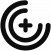 Logo Christus Centrum Troisdorf, mit Schriftzug, in schwarz. Man sieht ein Kreuz das von zwei dreiviertel Kreisen mittig umschlungen wird.
